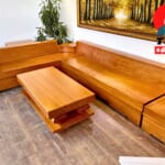 sofa góc l gỗ gõ đỏ nide tự nhiên hiên đại sang trọng